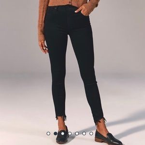 Abercrombie black high rise ankle jeans
